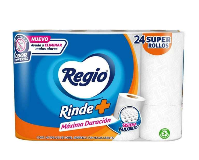 Walmart Super: Papel higiénico regio rinde+ 24 Maxi rollos