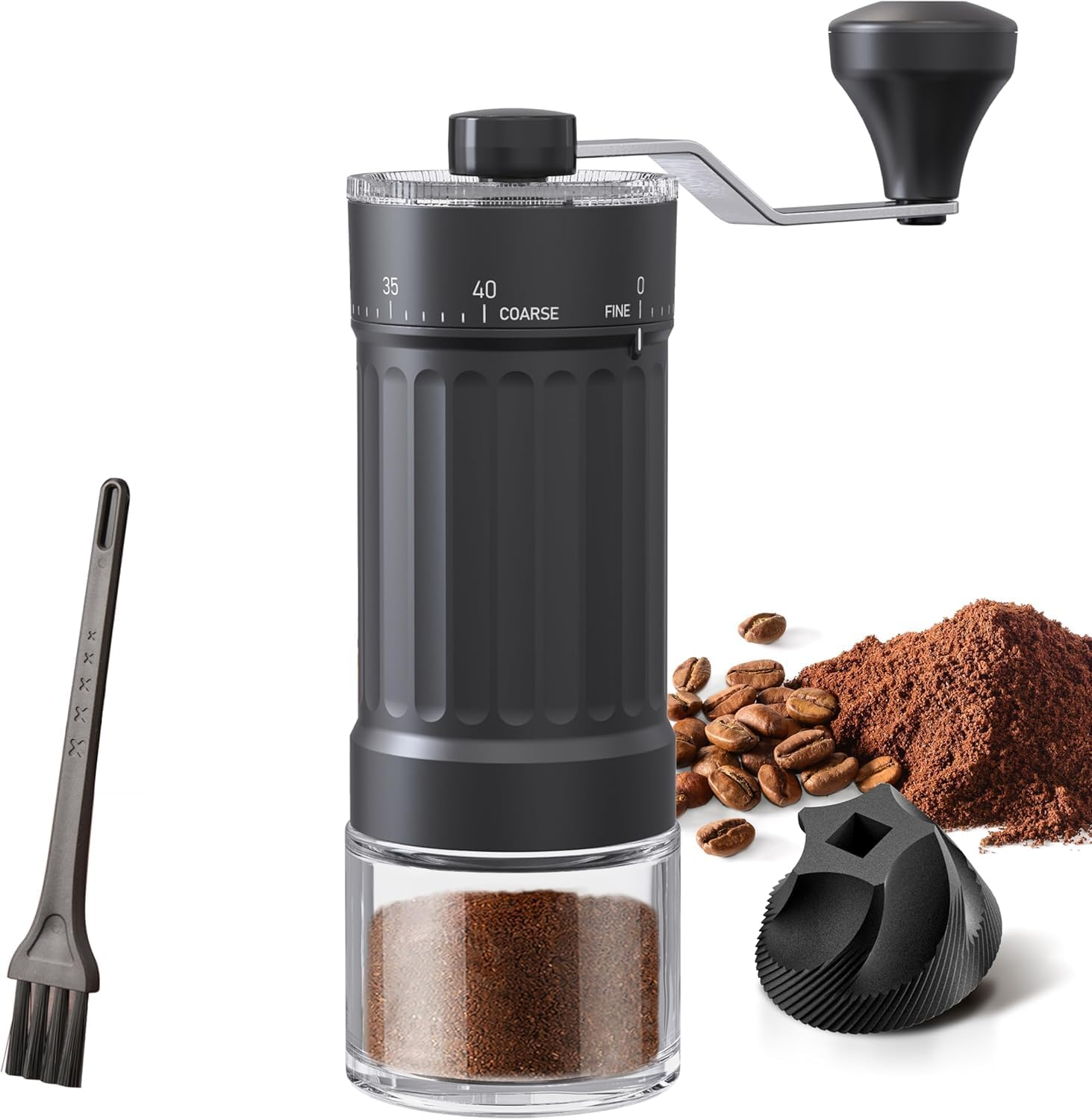 Amazon - Molino de Cafe Manual, 40 Niveles Moledor de Cafe en Grano | Acero inoxidable y cerámica.