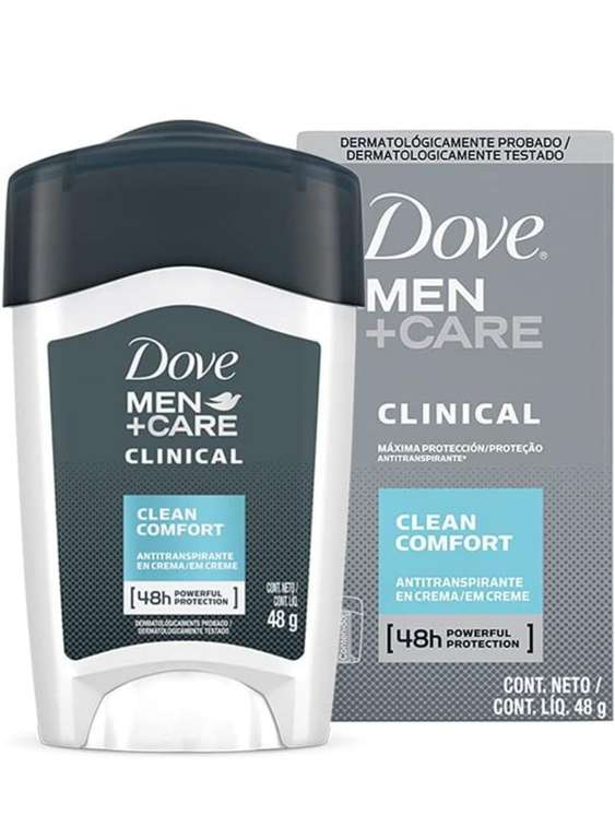 Amazon: Desodorante Dove Men Care Antitranspirante Clinical Clean Comfort en crema 48 g | Planea y Ahorra, envío gratis con Prime