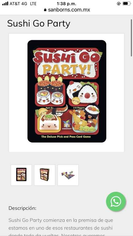Sanborns: Sushi Go Party $322