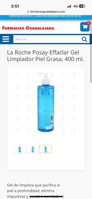 Farmacias Guadalajara: La Roche Posay Effaclar Gel Limpiador Piel Grasa, 400 ml.