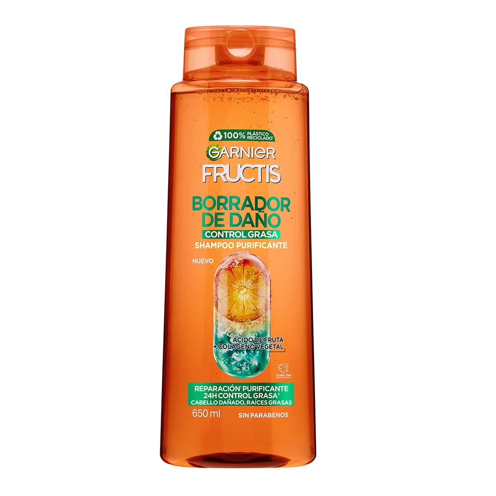 Amazon: Garnier Fructis Borrador de Daño Control Grasa Shampoo 650ml