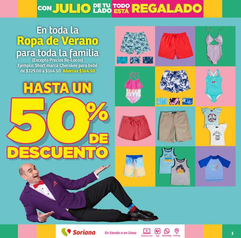 Soriana Hiper: Julio regalado, folleto 27 JUL - 2 AGO y precios relocos | 3x2 en shampoos, acondicionadores, jabones, galletas y más