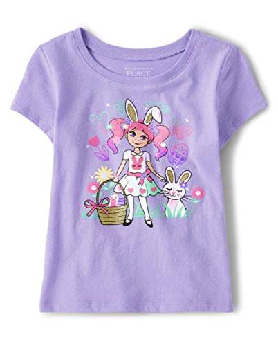 Amazon The Children's Place Y Camiseta de Manga Corta para niñas pequeñas Estampado de Pascua- Varias tallas disponibles- envío prime