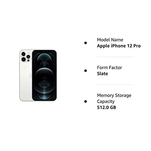 Amazon: Apple iPhone 12 Pro, 512GB, Plata (Reacondicionado)