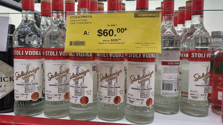Sam's Club - Vodka stolichnaya (este no es un elissir)
