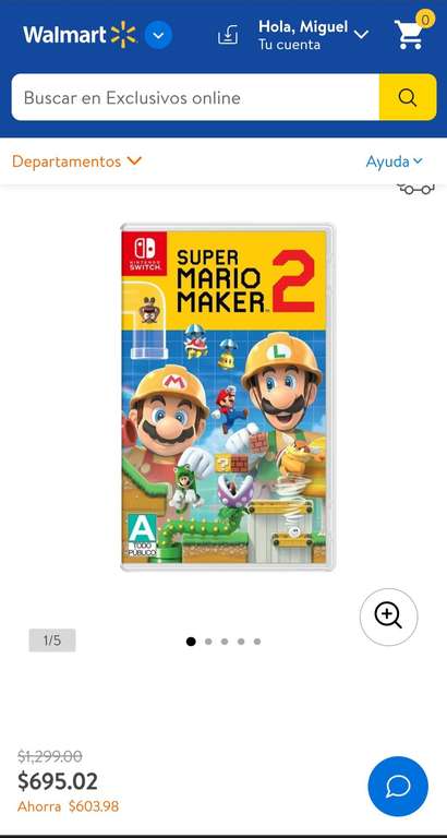 Walmart: Mario Maker 2 Nintendo switch nuevamente disponible en Walmart