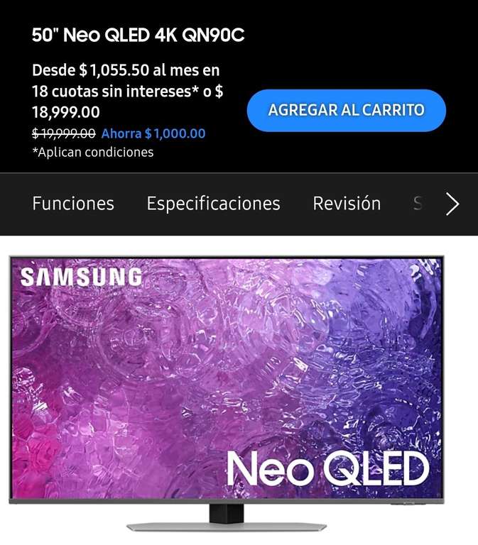 Samsung Store: Tv Samsung 50" Neo QLED 4K QN90C + barra de sonido+ proyector The Freestyle