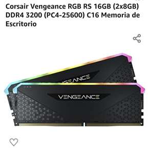 Amazon: Corsair Vengeance RGB RS 16GB (2x8GB) DDR4 3200 pago OXXO