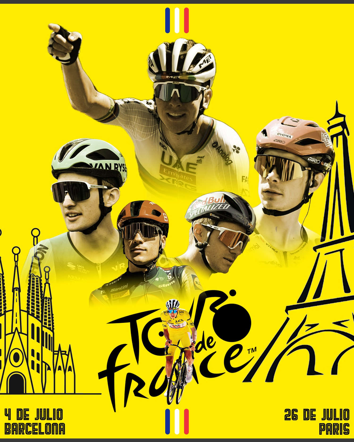 TOUR DE FRANCIA 2026 GRATIS por RTVE PLAY usando un VPN. Para ver al mexicano ISAAC DEL TORO hacer historia.