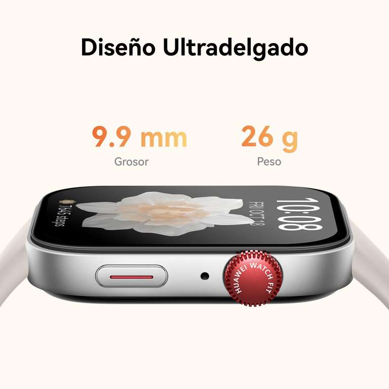 Amazon: Huawei Watch Fit 3, AMOLED 1.82", Ultradelgado, Monitoreo Integral del Ejercicio y Salud, Batería 10 Días, Compatible iOS y Android