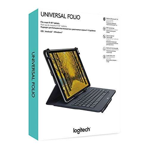 Amazon: Logitech Funda para iPad o Tablet con Teclado Inalámbrico Bluetooth, para iPad Apple de 9-10 Pulgadas/Tablet Android