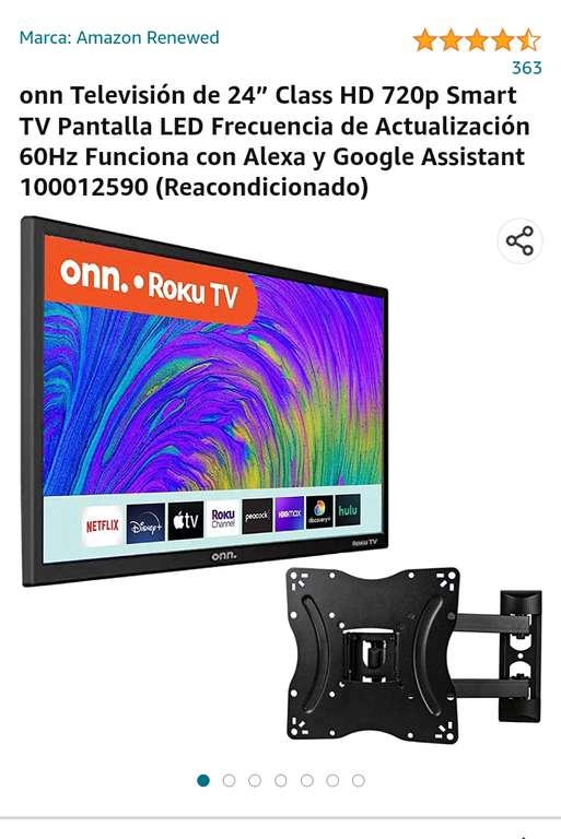 Amazon: Tv Onn 24" Roku 720p