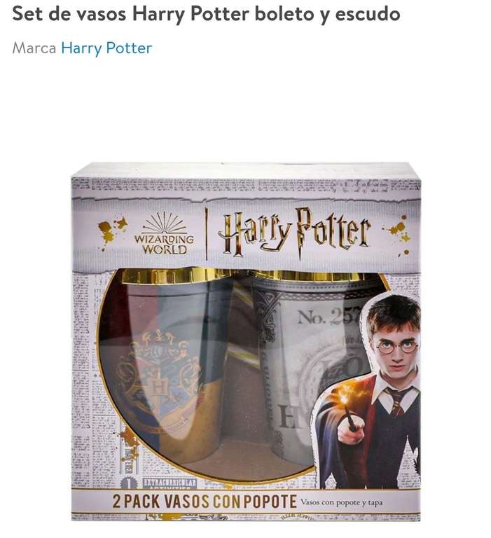 Walmart: Set de vasos Harry Potter