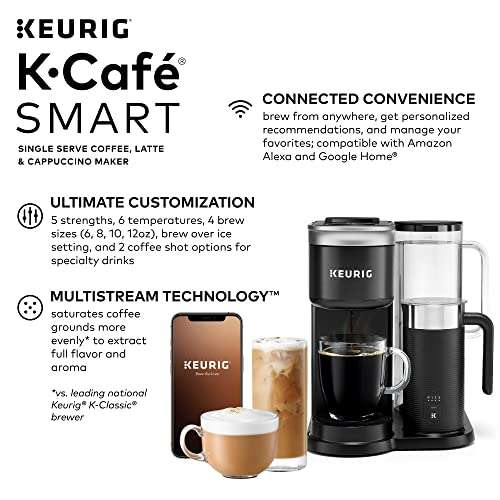 Amazon: Keurig K-Cafe SMART, K-Cup, para el capuchino en la mañana