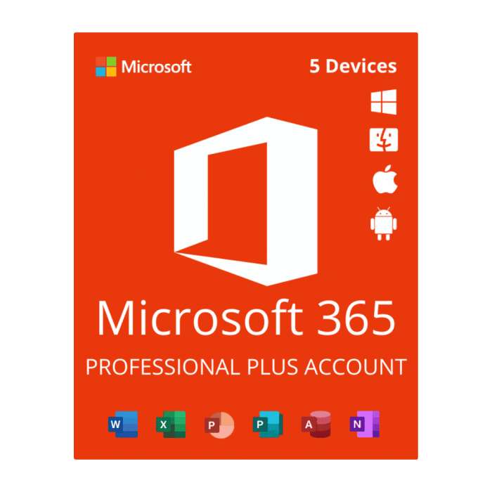 Microsoft Office 365 Pro Plus – 5 DEVICES – LIFETIME ACCOUNT a 62.91 ...