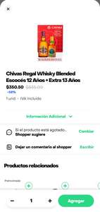 Rappi: Chivas Regal Whisky 12 años + Extra 13 años