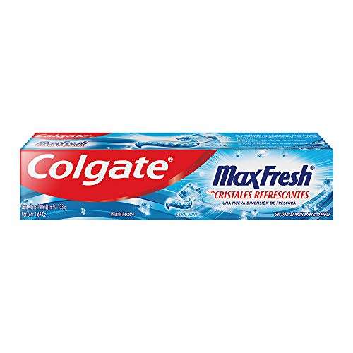Amazon: Colgate Pasta Dental Aliento Fresco , Max Fresh Cool Mint Anticaries, Con Cristales Refrescantes y Flúor 100 ml