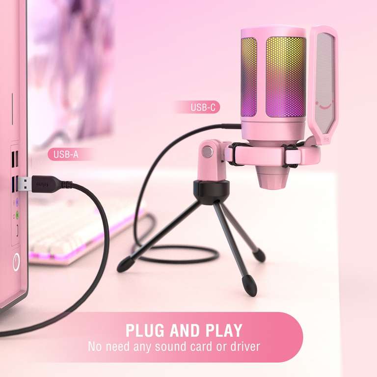 AliExpress: Micrófono FIFINE color Rosa, gama de entrada