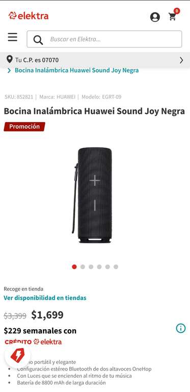 Elektra: Bocina Huawei Joy sound