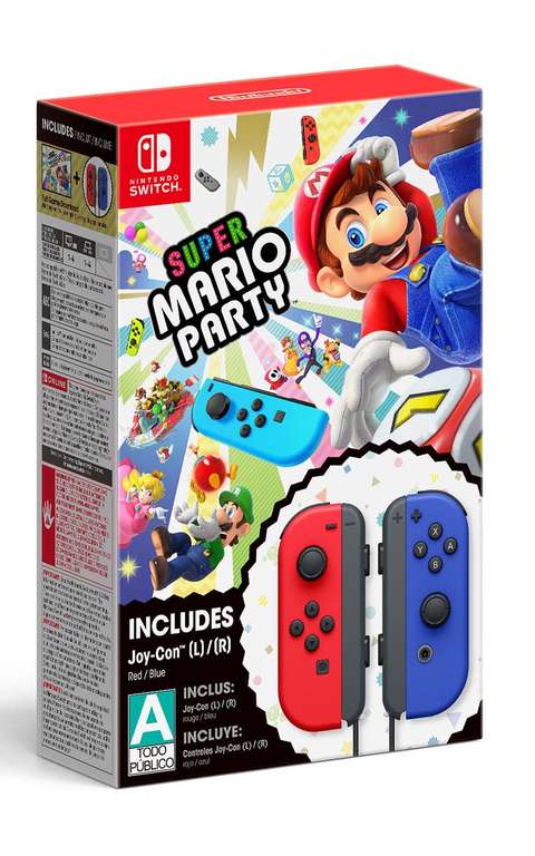 Liverpool: Super Mario Party + Joy Con Red & Blue Bundle para Nintendo Switch Descarga Digital