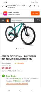 Linio: Bicicleta montaña ALUBIKE R29 pagando con paypal 20%