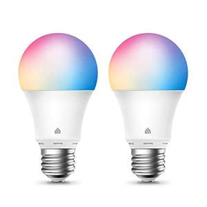 Amazon: Kasa Smart Light Bulbs, 9W 800 Lumens, 2-Pack, multicolor, compatible con Alexa y Google Home