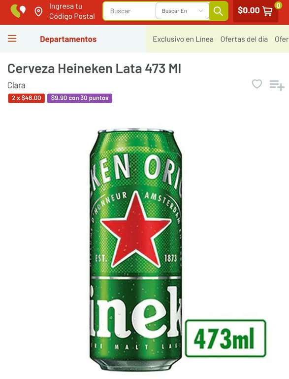 Soriana: Latón Heineken, XX, Indio y mas a $9.99 con 30 puntos