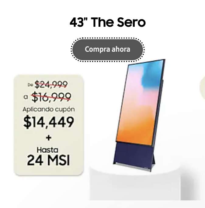 Samsung Store: Pantalla The Sero 43"
