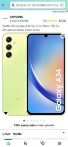 Amazon: Samsung A34 verde ($3,600 Banorte)