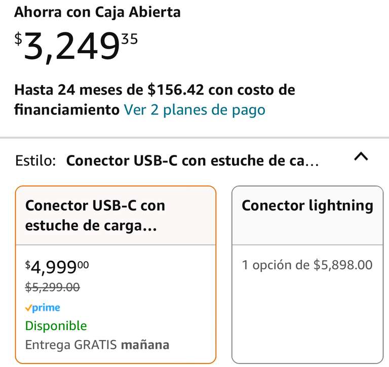 Amazon: AirPods Pro 2da generación CAJA ABIERTA (USB C - MagSafe)