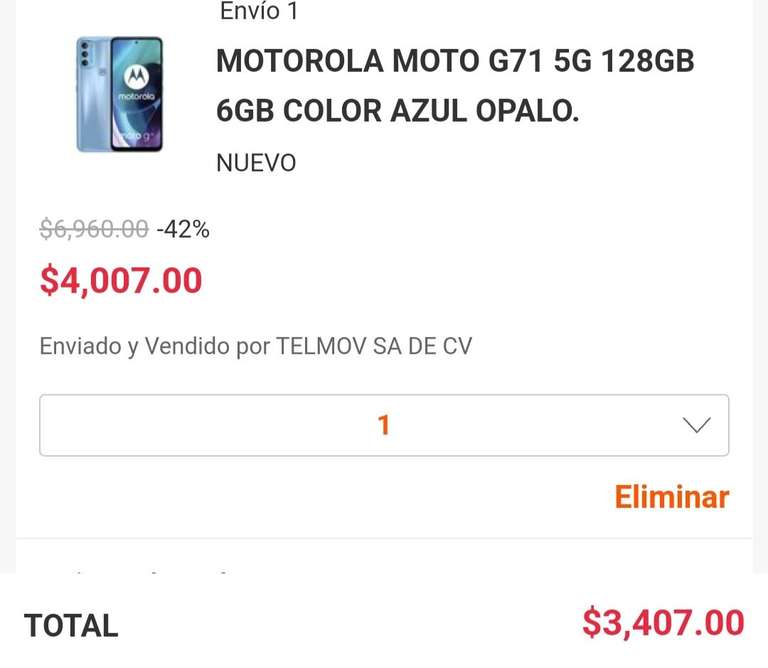 Linio: Moto G60s, Redmi Note 11s, Moto G71 5G ($3000-$3500). 15% pagando con PAYPAL