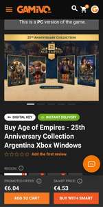 GAMIVO - Age of Empires - 25th Anniversary Collection (Xbox Argentina)