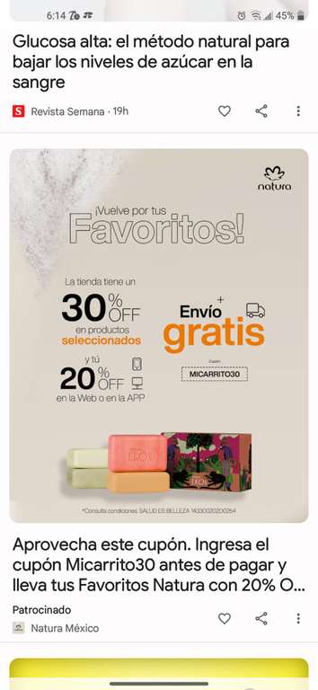 Natura: Aniversario con 30% de descuento adicional a lo ya rebajado -  