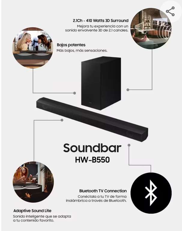 Liverpool: HW-B550 Barra de sonido Samsung con bonificación banorte