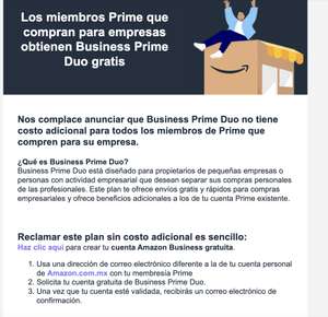 Amazon: Obtén Amazon Business y Business Prime Duo de Prime que compren para su empresa