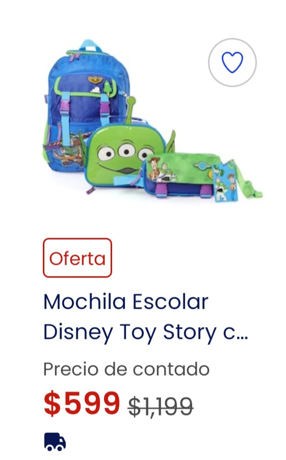 Coppel: Mochila, lonchera y lapicera de Toy Story