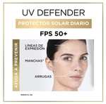 Amazon: L'Oréal Paris Protector Solar Diario Anti-Brillo FPS50+ UV Defender Tono Claro, 40ml (Planea y Ahorra)