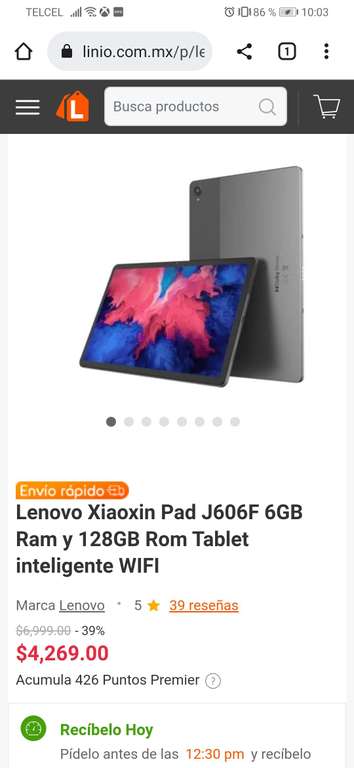 Linio: Lenovo Xiaoxin Pad J606F 6GB Ram y 128GB Rom Tablet inteligente WIFI | Pagando con PayPal + cupón