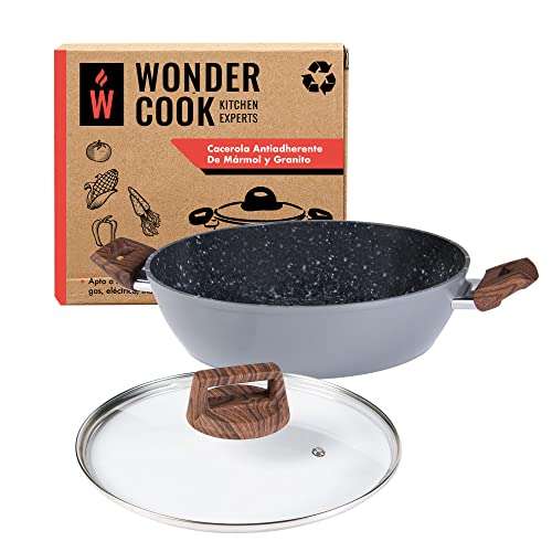 Amazon: Wonder Cook Cacerola Arrocera Antiadherente de Piedra Alemana de Marmol y Granito 28cm Libre de PFOA