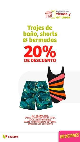 Soriana Híper: 20% de descuento en todos los trajes de baño, shorts y bermudas