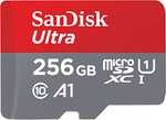 AMAZON SanDisk Tarjeta de Memoria microSDXC UHS-I de 256 GB + Adaptador (A1, Clase 10, U1, vídeo Full HD, hasta 150 MB/s de Lectura)
