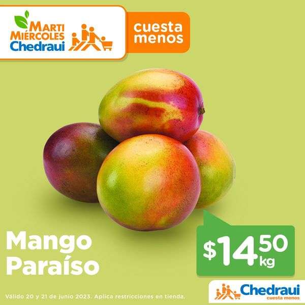 Chedraui: MartiMiércoles de Chedraui 20 y 21 Junio: Cebolla kg ó Lechuga pza $9.50 • Mango Paraíso $14.50 kg • Manzana Roja $29.50 kg
