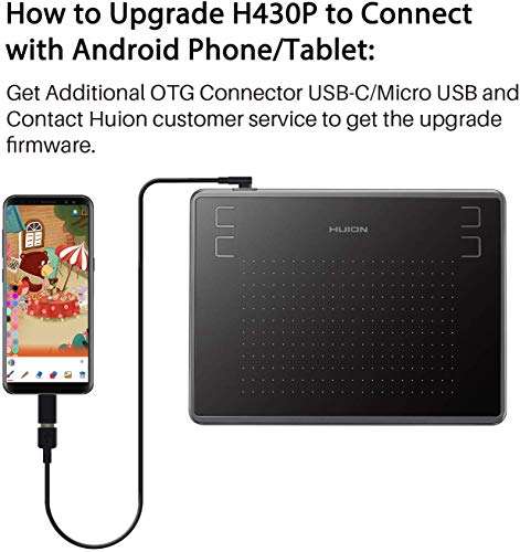 Amazon: HUION Inspiroy H430P Tableta Gráfica Drawing Tablet de 4.8 x 3 Pulgadas con Pen sin Batería