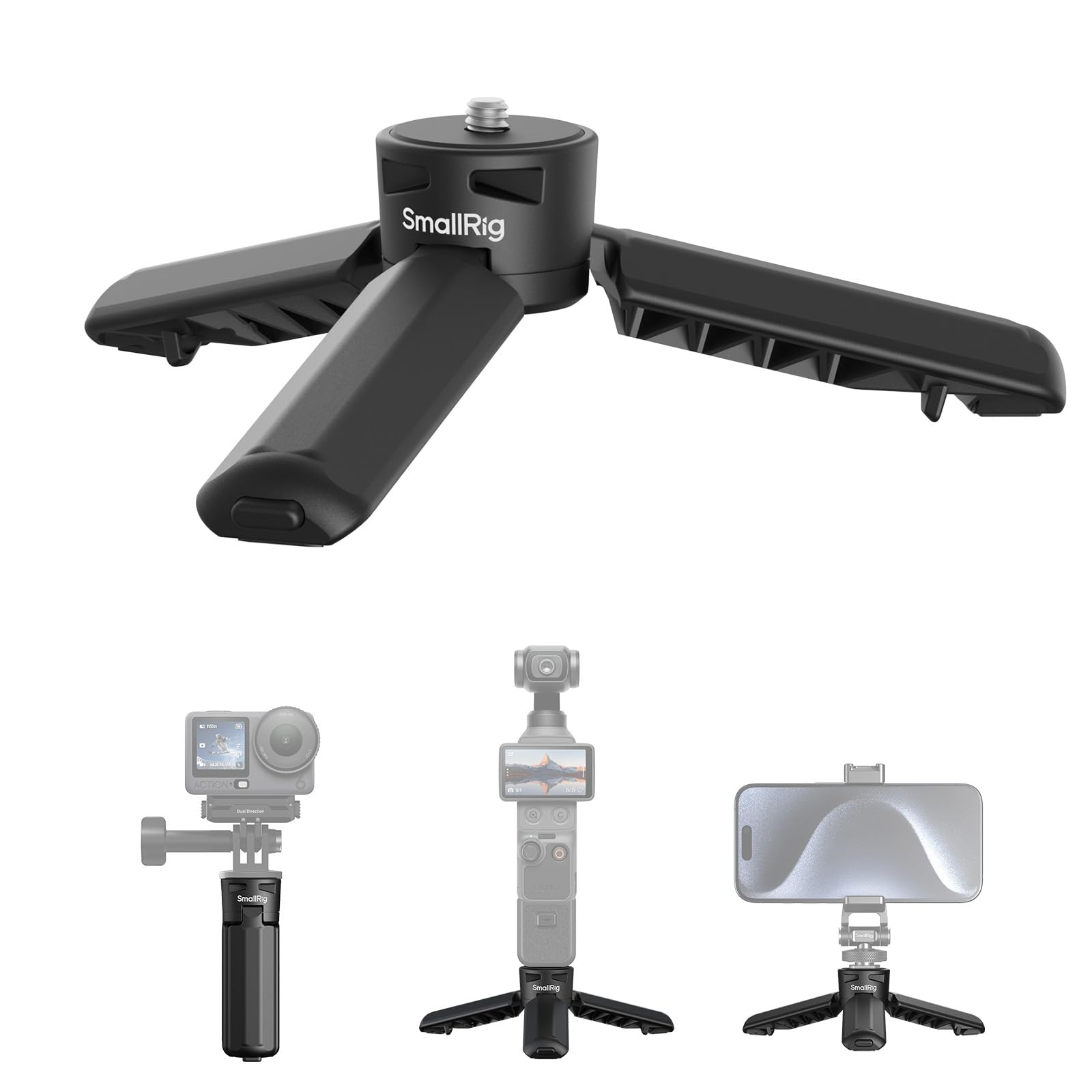 Amazon: SmallRig Mini Trípode para DJI Osmo Pocket 4/3 y Action 6/5 Pro, 1/4"-20, 500 g
