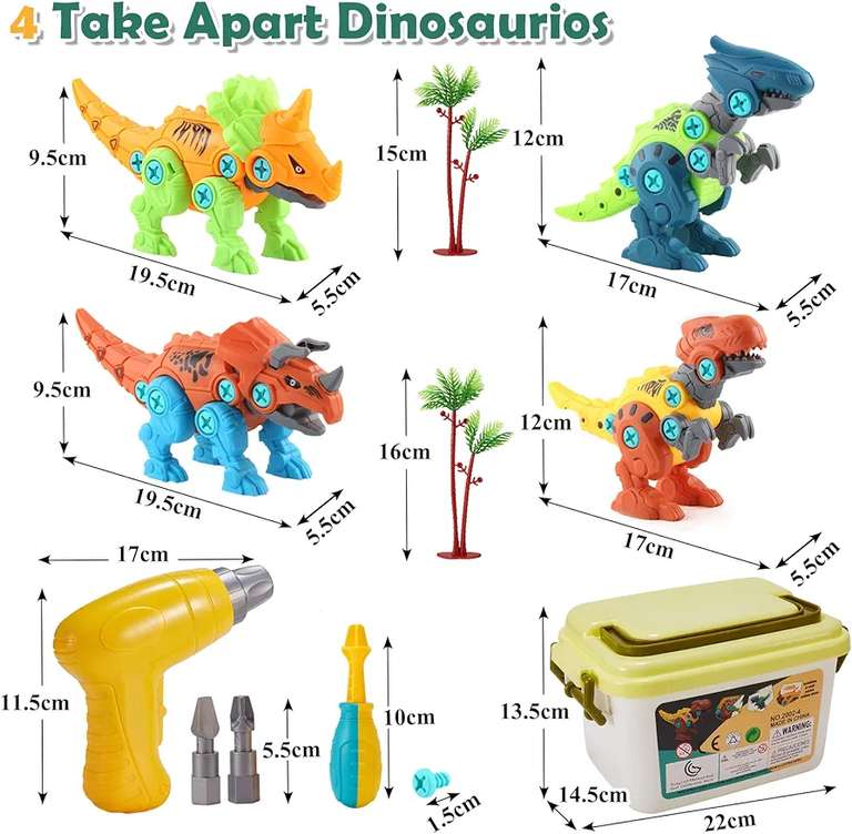 Amazon: Jasonwell Dinosaurios Juguetes para Niños - Juegos Construcción Dinosaurio con Caja Almacenamiento Educativo Aprendizaje