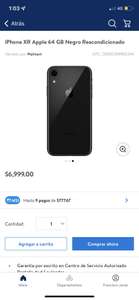 Walmart iPhone XR 64 GB Negro Black Reacondicionado
