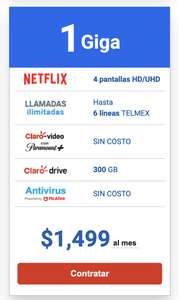 Telmex: 1Gpbs + Netflix 4 Pantallas UHD