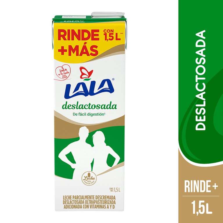 Cornershop, Soriana: Leche Lala deslactosada al 4x3 ($106.50 por 6 litros)