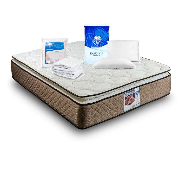 Colchones Atlas: Colchon matrimonial Spring air + 2 almohadas + protector de cama